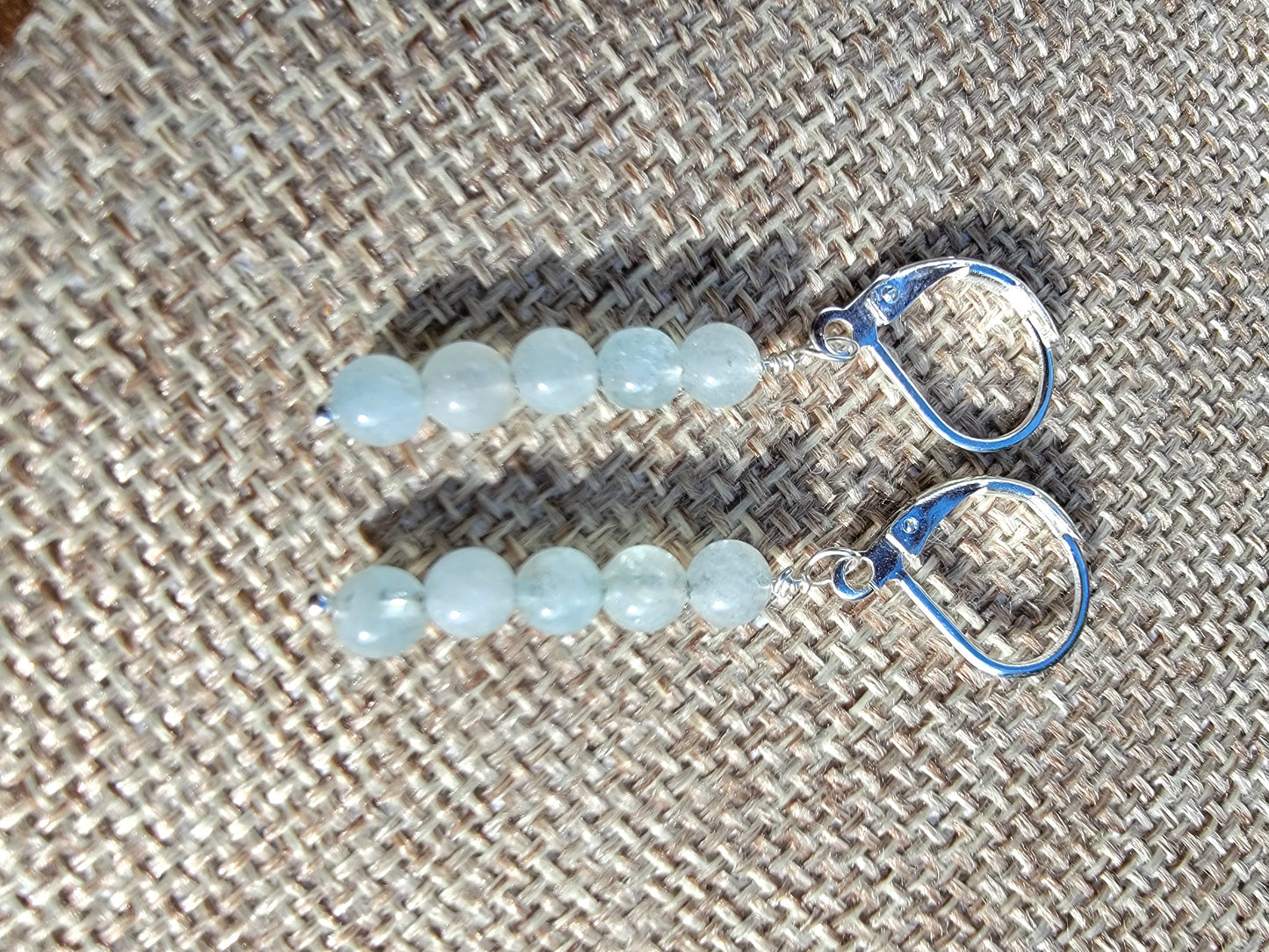Minimalist Bar Earrings Aquamarine Gemstone Crystal Drop Dangle Boho Jewelry Sterling Silver Handmade