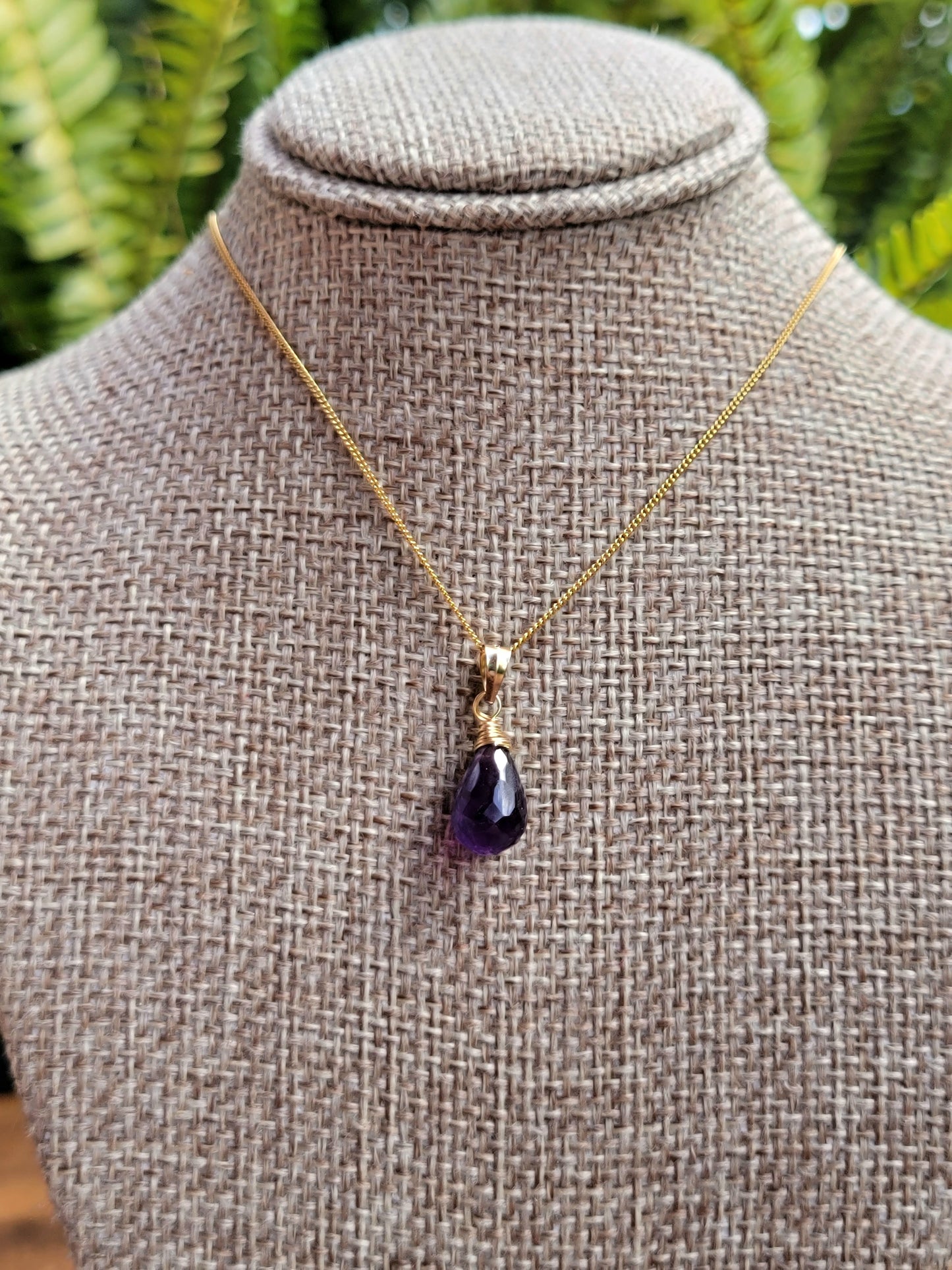 Jewelry Set Amethyst Crystal Gemstone Earrings and Necklace set 14k gold filled genuine precious February Birthstone