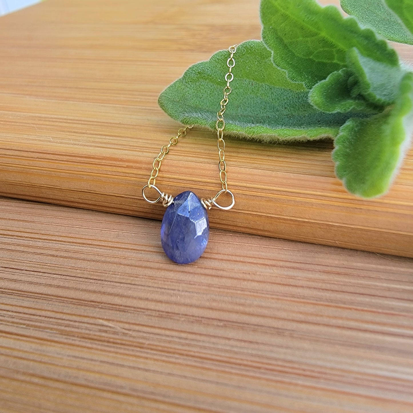 Tanzanite Floating Necklace Crystal Gemstone December Birthstone Jewelry Handmade