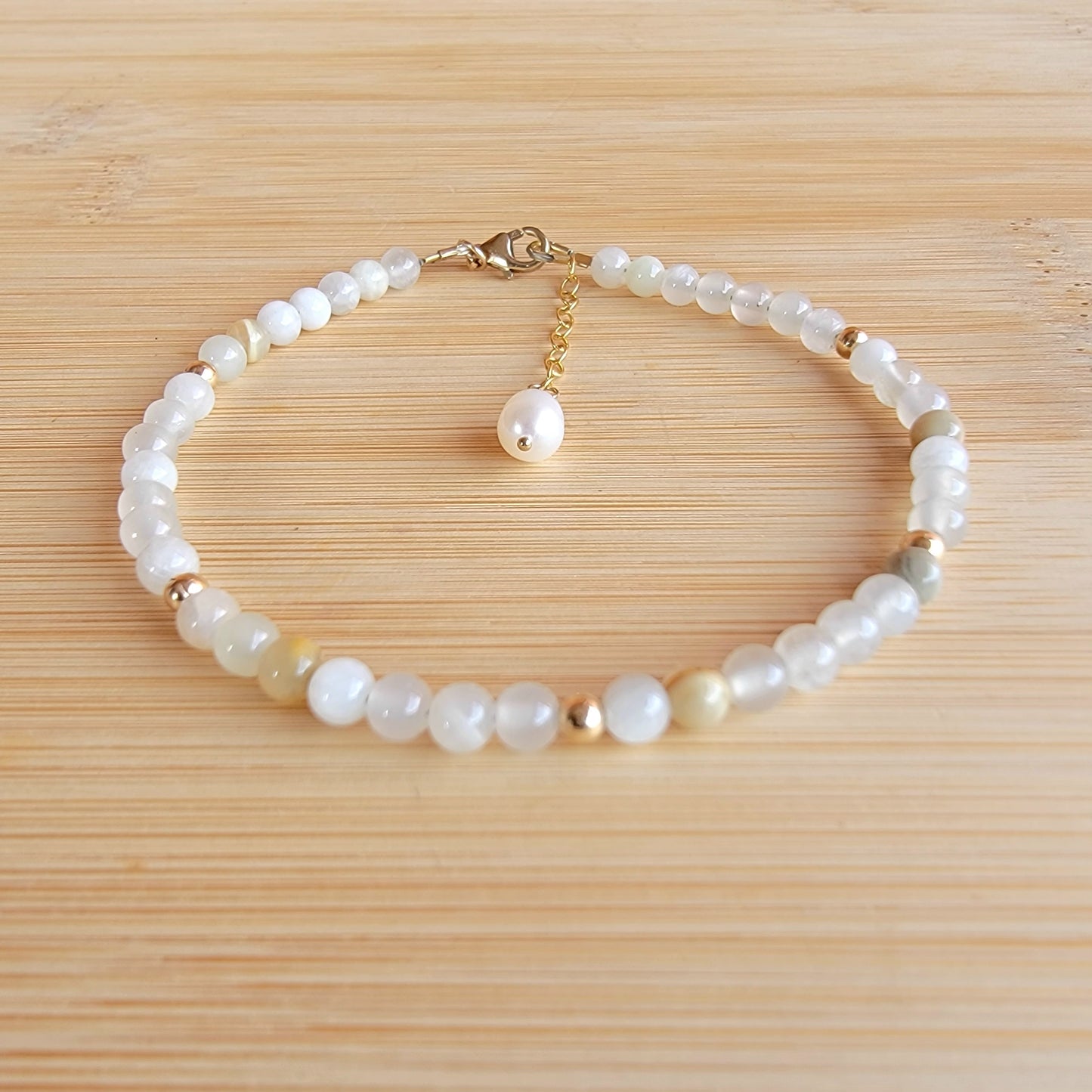 Italian onyx beaded anklet crystal gemstone ankle bracelet 14k gold filled