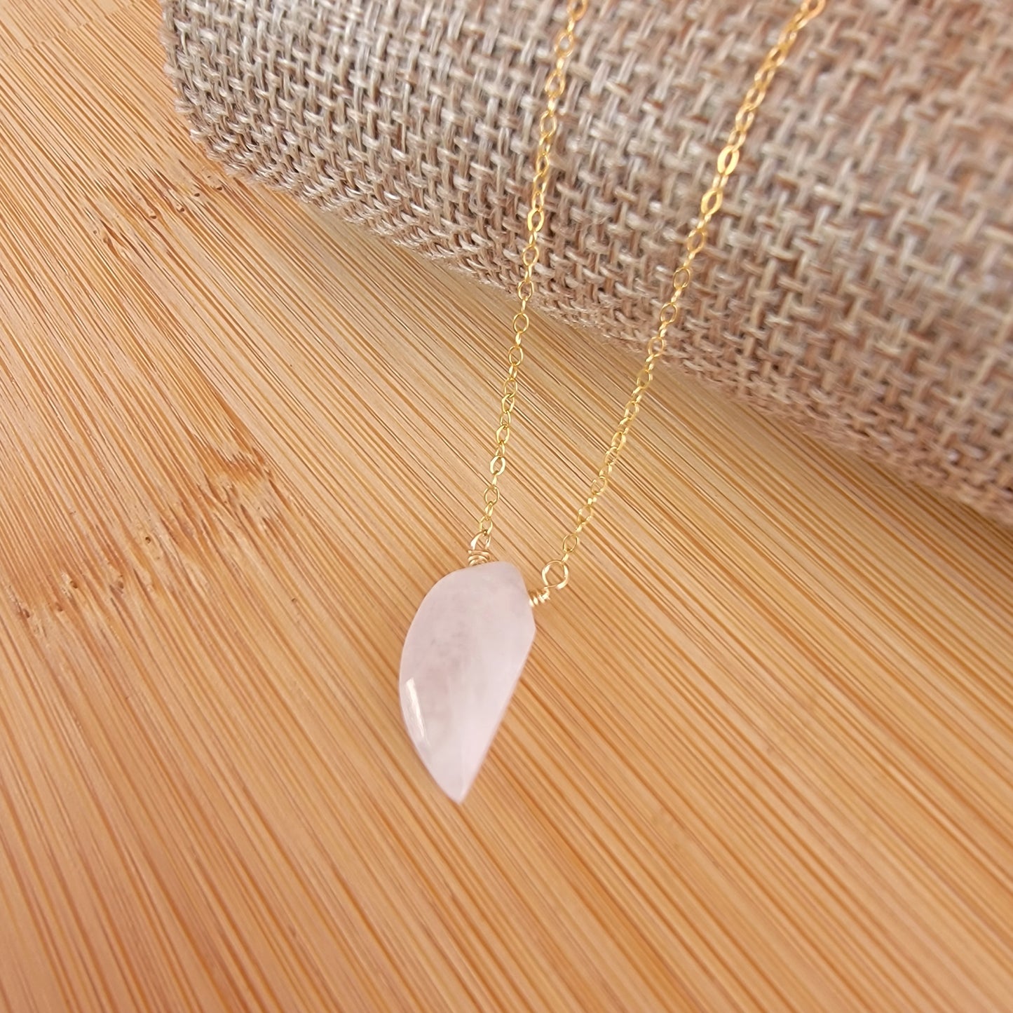 Rainbow Moonstone Floating Necklace Crystal Gemstone Gold June Birthstone Minimalist Jewelry Handmade