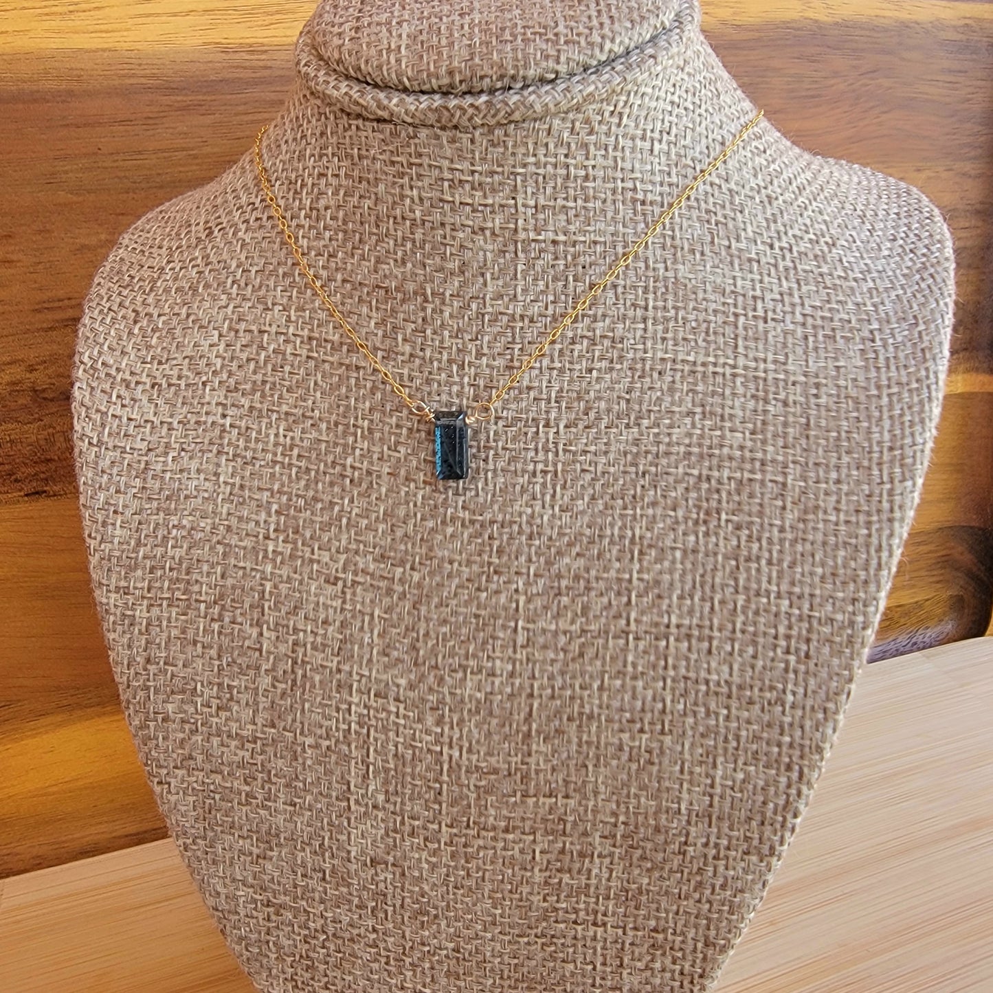 Kyanite Floating Necklace Crystal Gemstone 14K Gold Filled Minimalist Jewelry Handmade Simple
