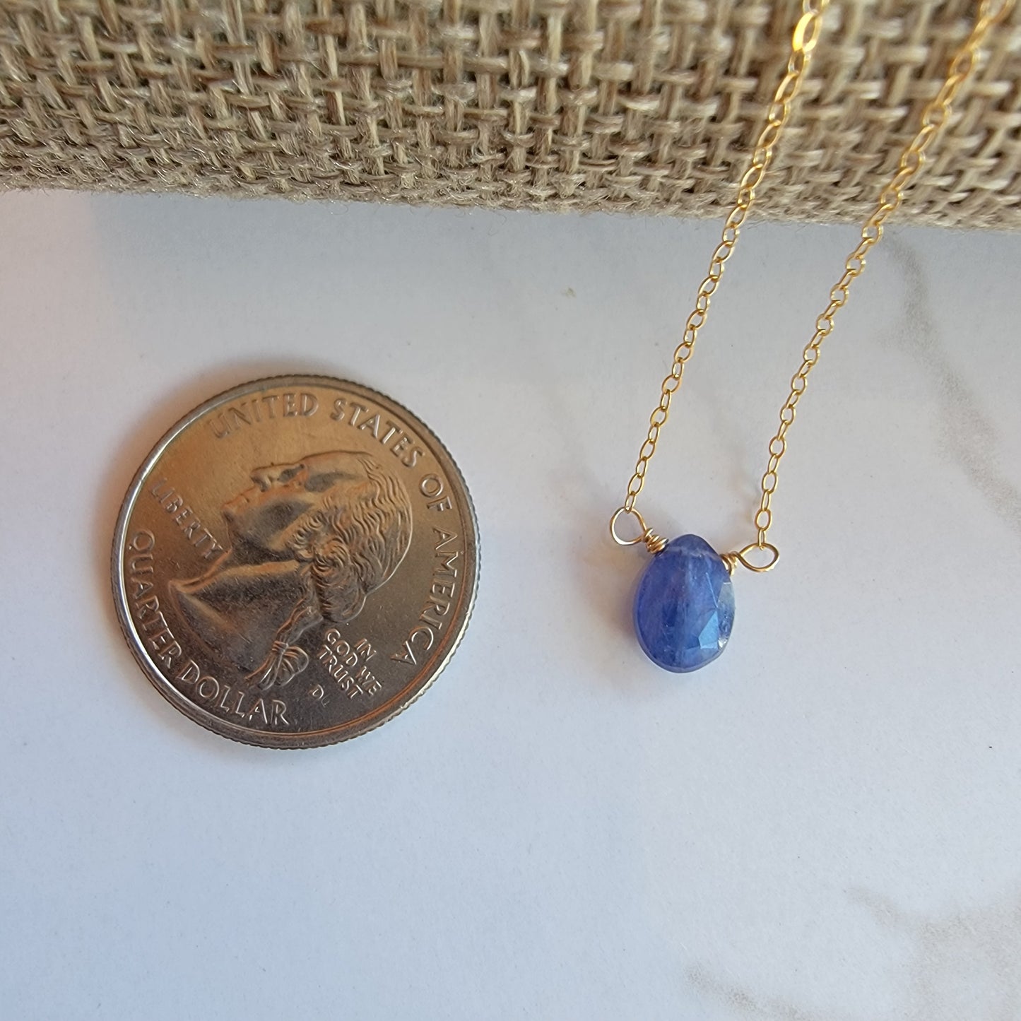 Tanzanite Floating Necklace Crystal Gemstone December Birthstone Jewelry Handmade