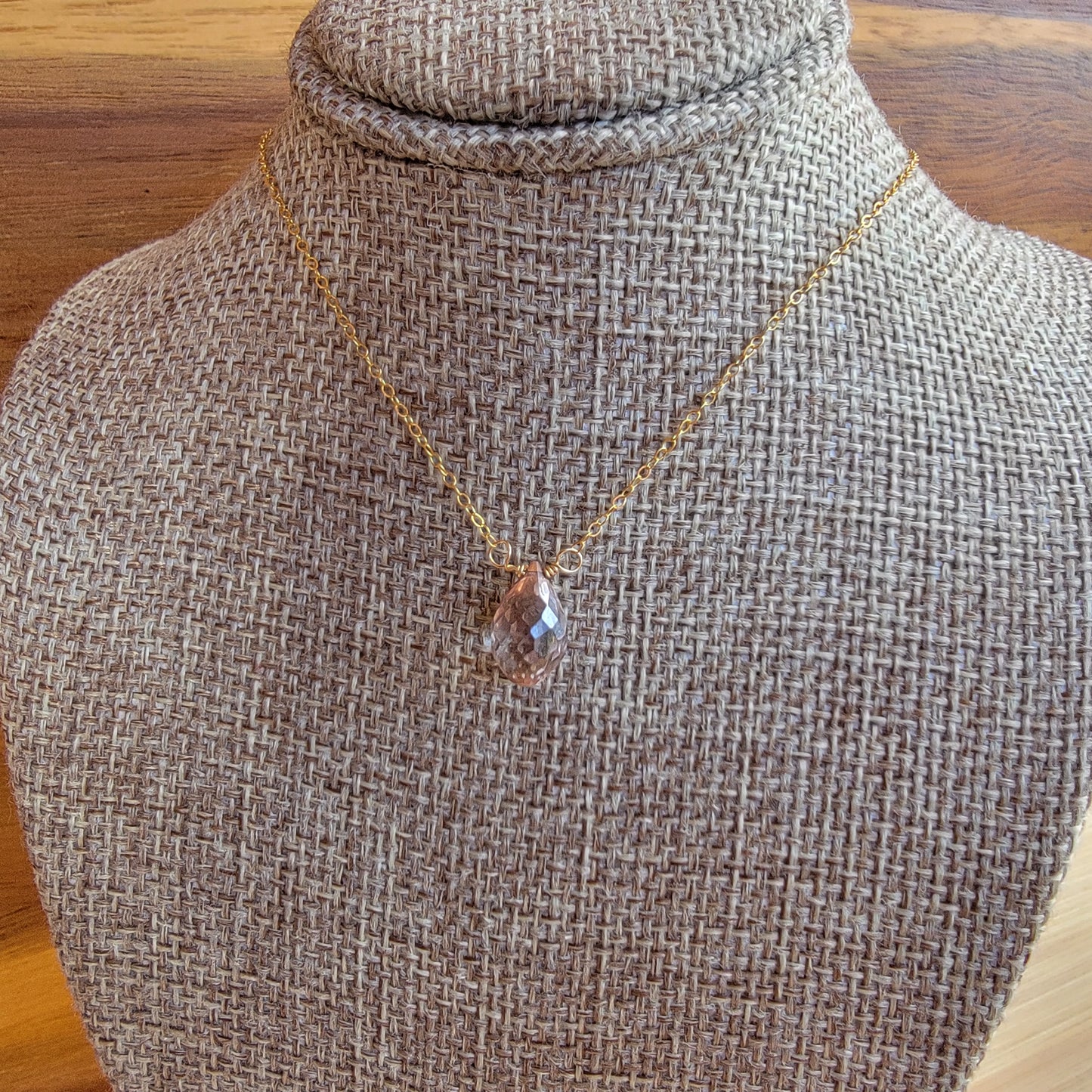 Floating Necklace Mystic Quartz Crystal Gemstone 14K Gold Filled Minimalist Jewelry Handmade