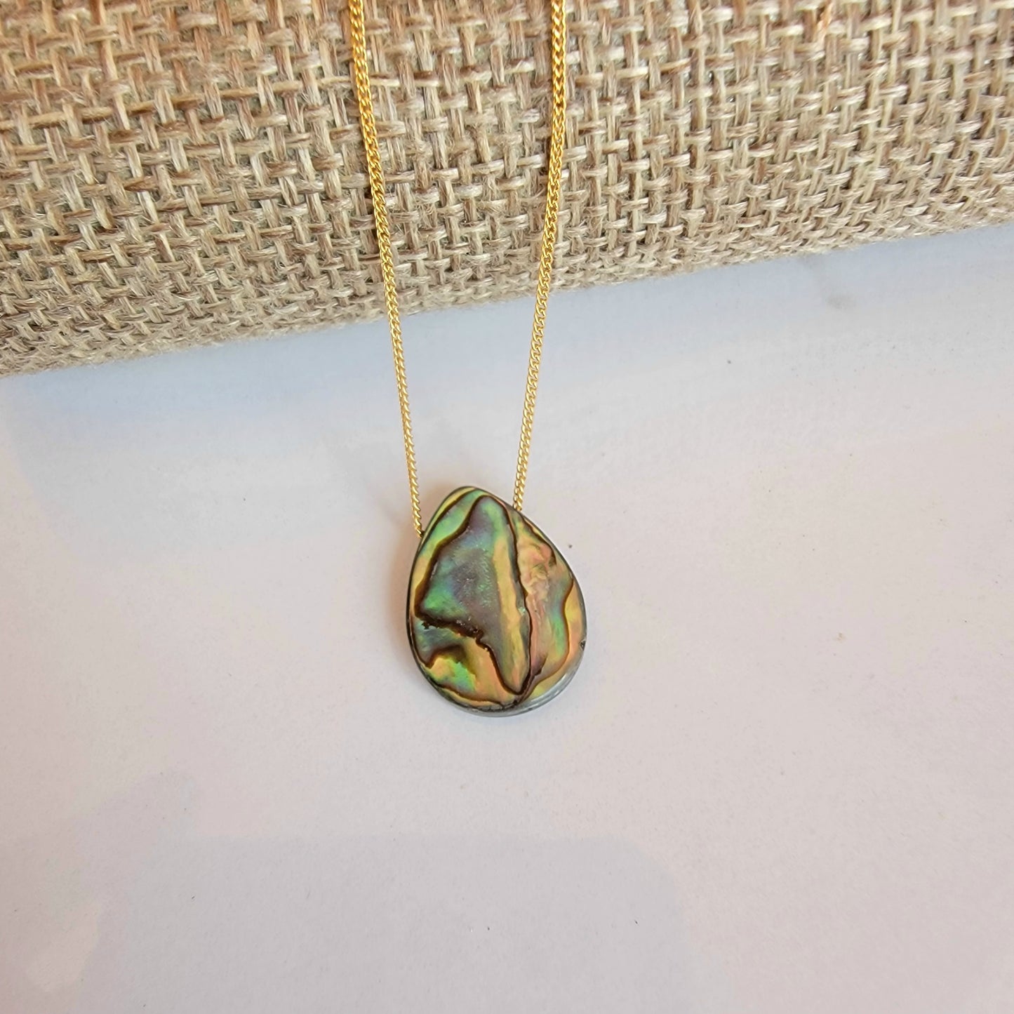 Floating Necklace Abalone Shell 14K Gold Filled Minimalist Jewelry Handmade
