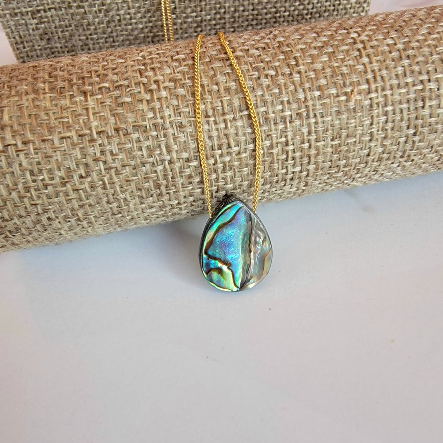 Floating Necklace Abalone Shell 14K Gold Filled Minimalist Jewelry Handmade