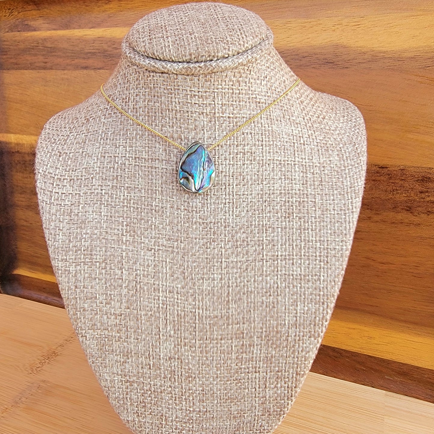 Floating Necklace Abalone Shell 14K Gold Filled Minimalist Jewelry Handmade