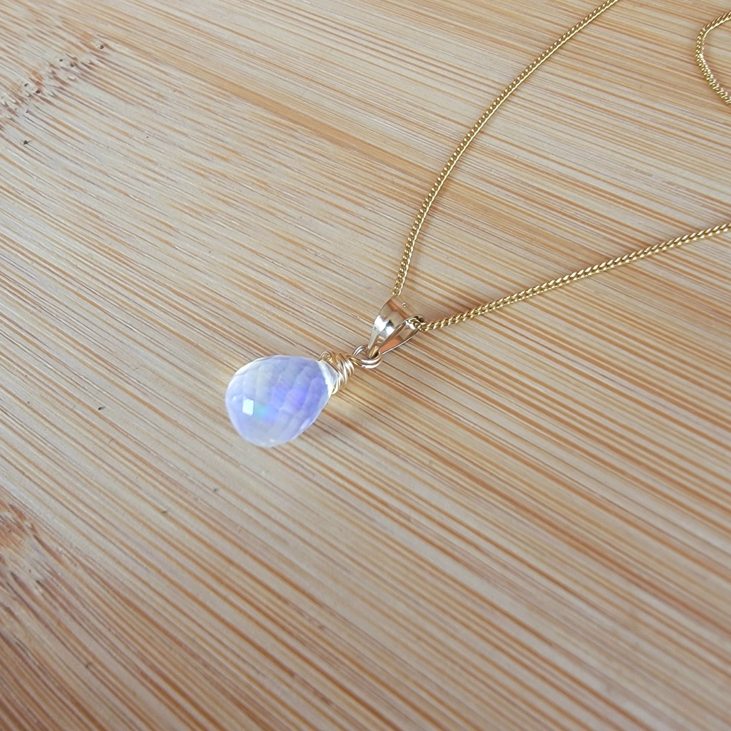 Opal Necklace 14K Gold Filled Genuine Gemstone Dainty Delicate Necklace October Birthstone Handmade Briolette Best Gift for Her
