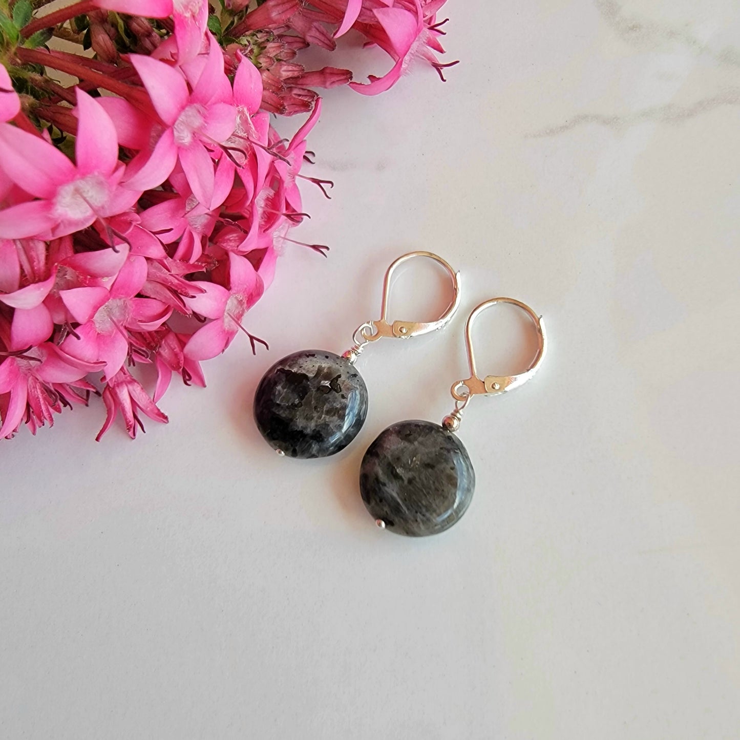 Labradorite Earrings Drop Dangle Gemstone Earrings Sterling Silver Handmade Boho