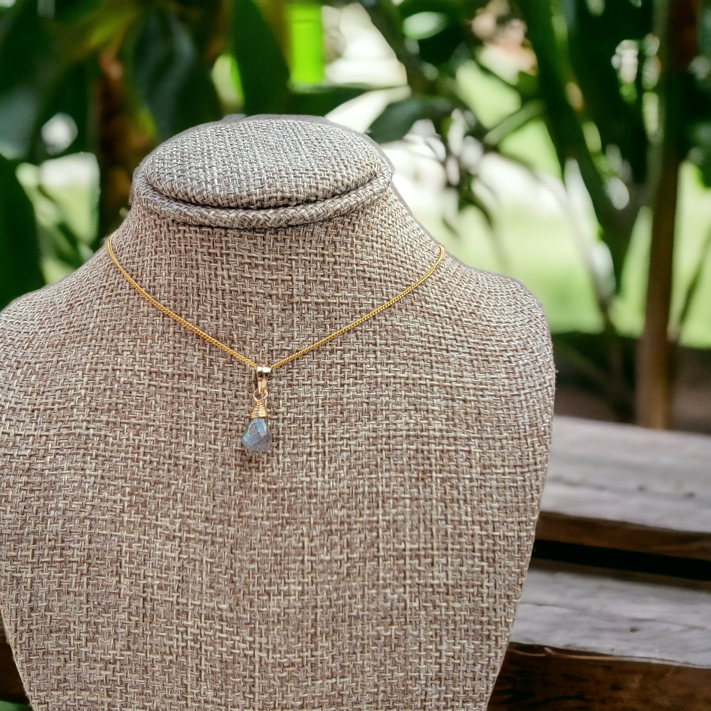 Labradorite Drop Necklace 14K Gold Filled Genuine Gemstone Handmade Briolette Best Gift for Her