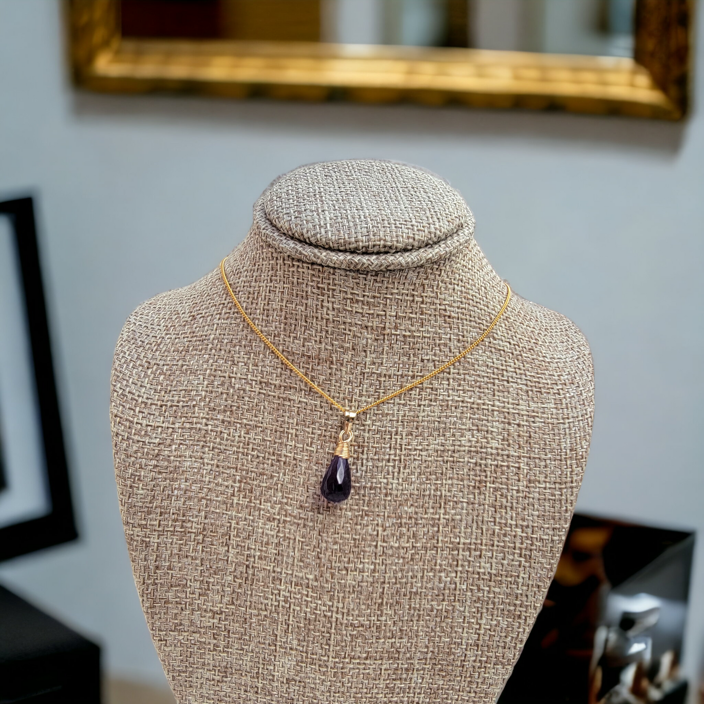 GENUINE Amethyst Necklace February Birthstone Gemstone 14K Gold Filled Handmade Briolette Best Gift for Her