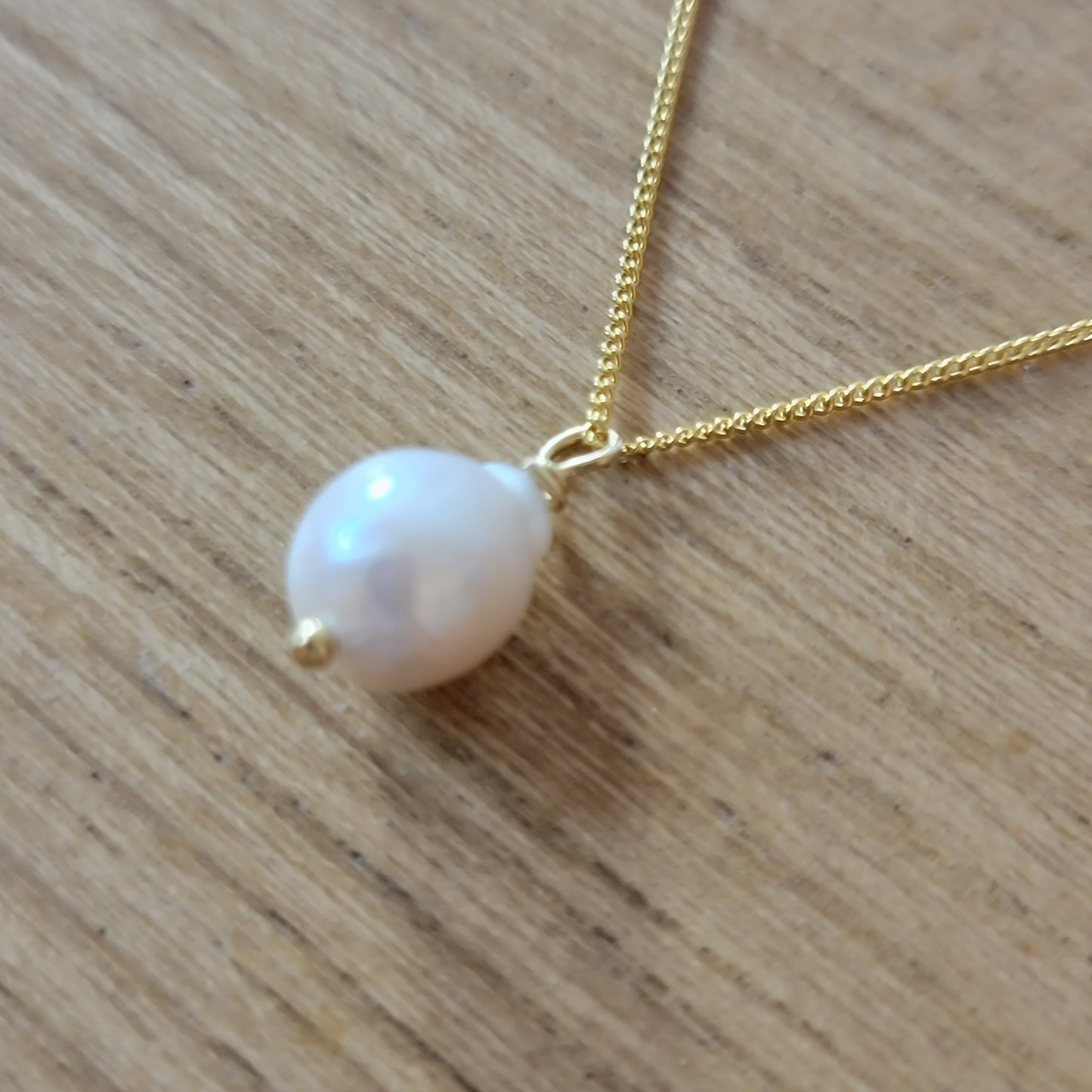 Baroque Pearl Drop Necklace 14K Gold Filled Dainty Delicate Necklace June Birthstone