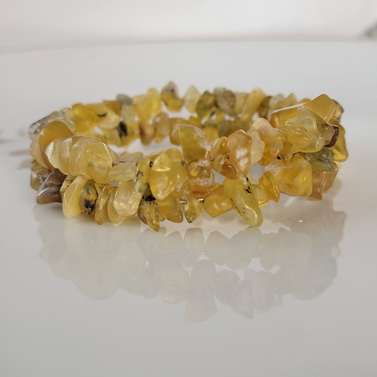 Natural Wax Opal Wrap Bracelet Gemstone Raw Chips set in Memory Wire