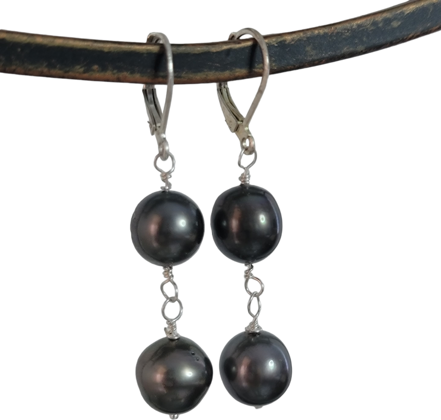 Tahitian Black Pearl Earrings Dangle