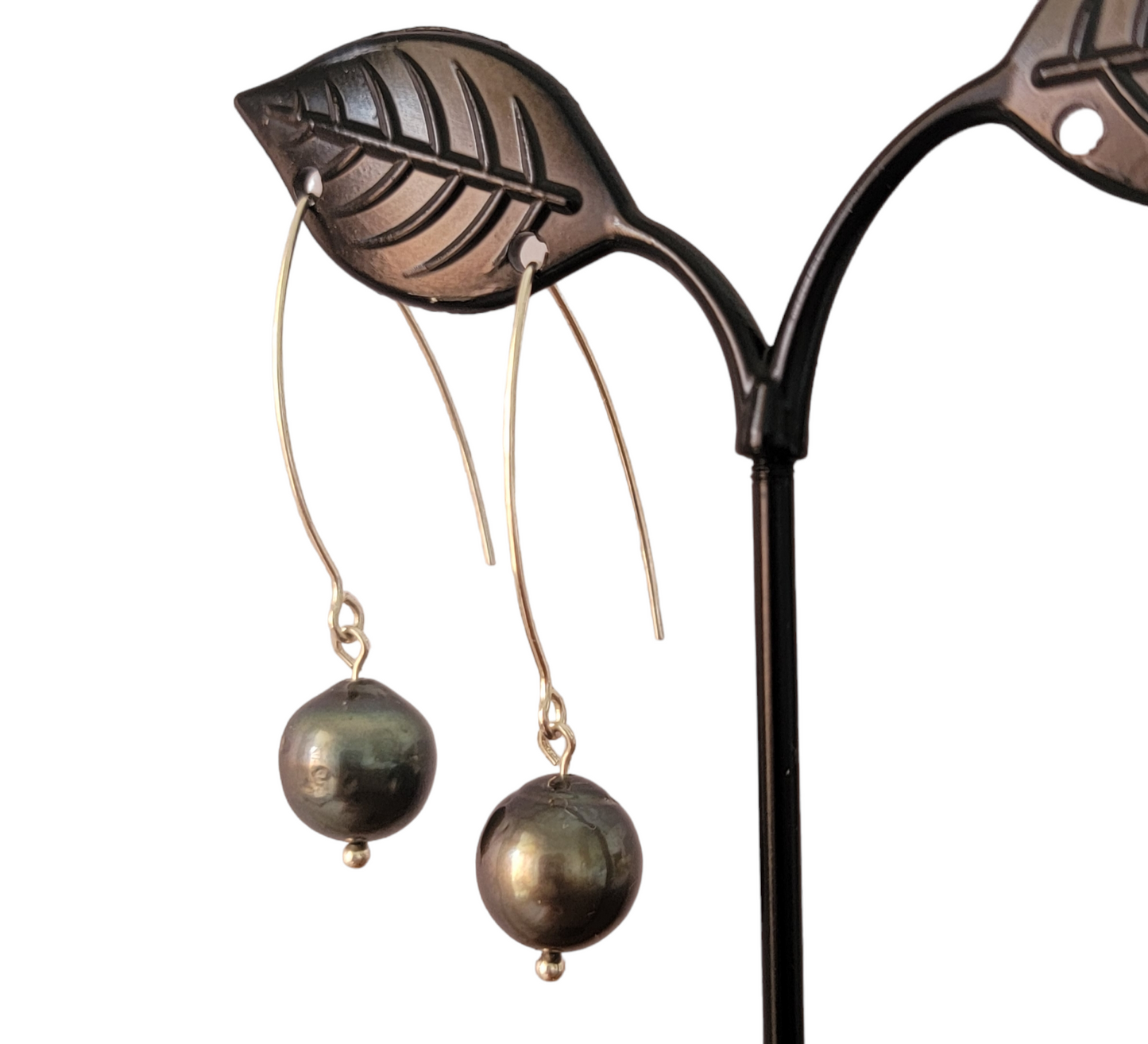 Tahitian Black Pearl Earrings Dangle