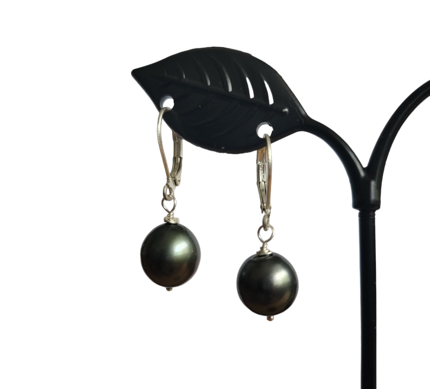 Tahitian Black Pearl Earrings Dangle