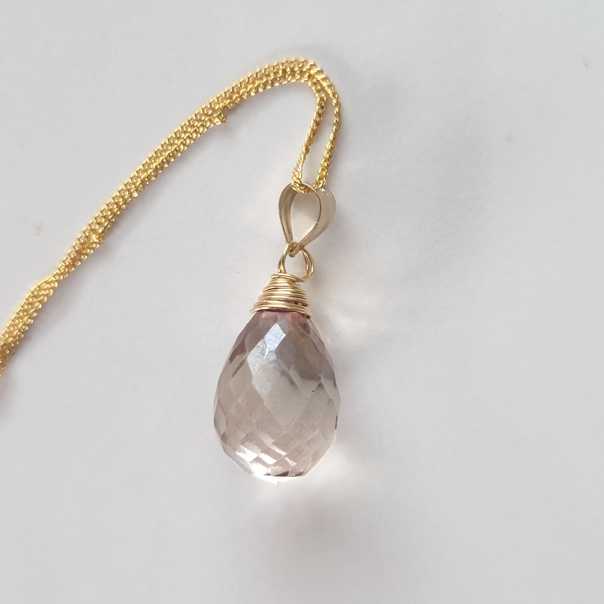 Mystic quartz necklace 14k gold filled handmade crystal 