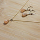 Jewelry Set Peach Moonstone Crystal Gemstone Earrings and Necklace set gold June Birthstone