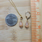 Jewelry Set Peach Moonstone Crystal Gemstone Earrings and Necklace set gold June Birthstone