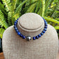 Tahitian Pearl Bracelet with genuine real lapis lazuli gemstones crystals, black south sea pearl 