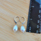 White Pearl Earrings Dangle Drop Wedding Bridal Jewelry Silver Freshwater Pearl June Birthstone