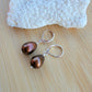 Brown Pearl Earrings Dangle Drop Silver Handmade Boho June Birthstone Real Freshwater Pearl