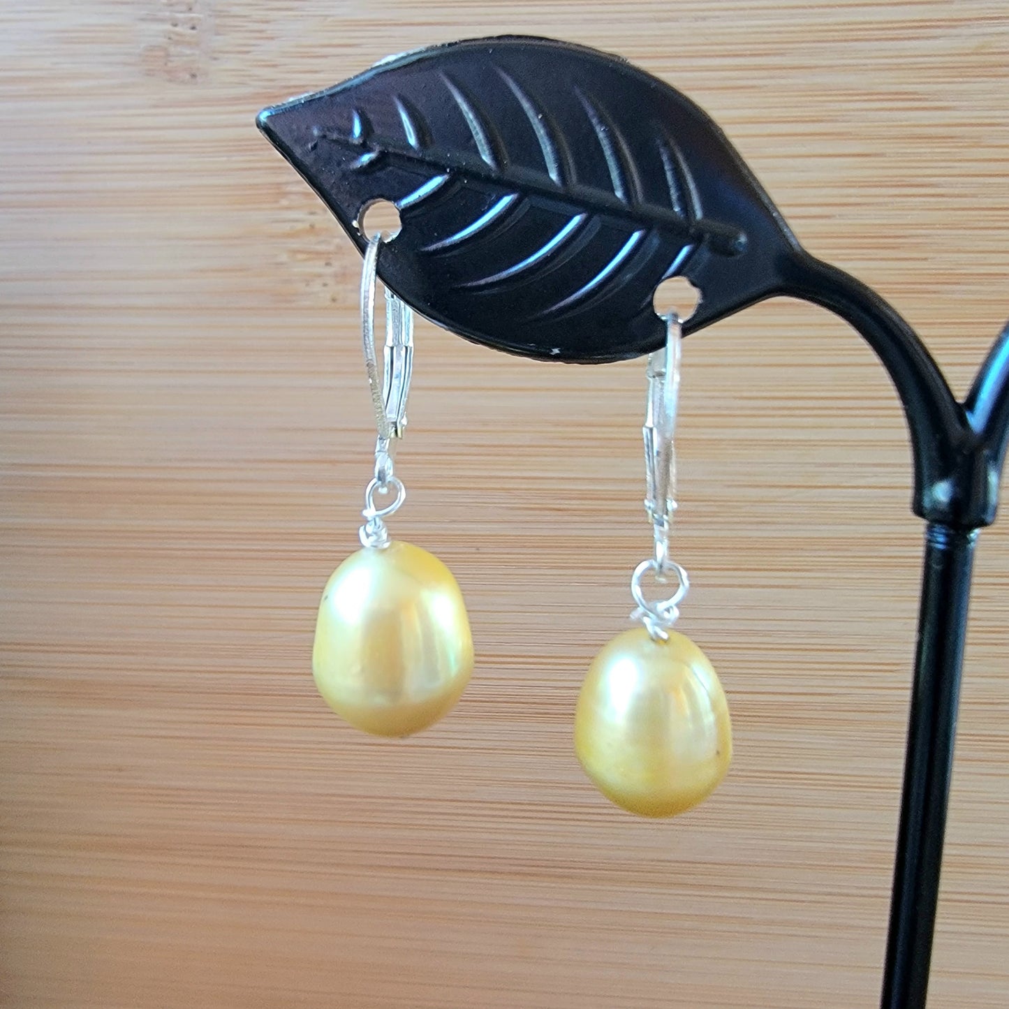 Gold Pearl Earrings Dangle Drop Silver June Birthstone Freshwater Pearl Wedding Bridal Jewelry