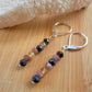 Minimalist Bar Earrings Watermelon Tourmaline Crystal Gemstone Drop Dangle Boho Jewelry Sterling Silver Handmade