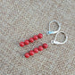 Minimalist Bar Earrings Red Gemstone Crystal Drop Dangle Boho Jewelry Sterling Silver Handmade