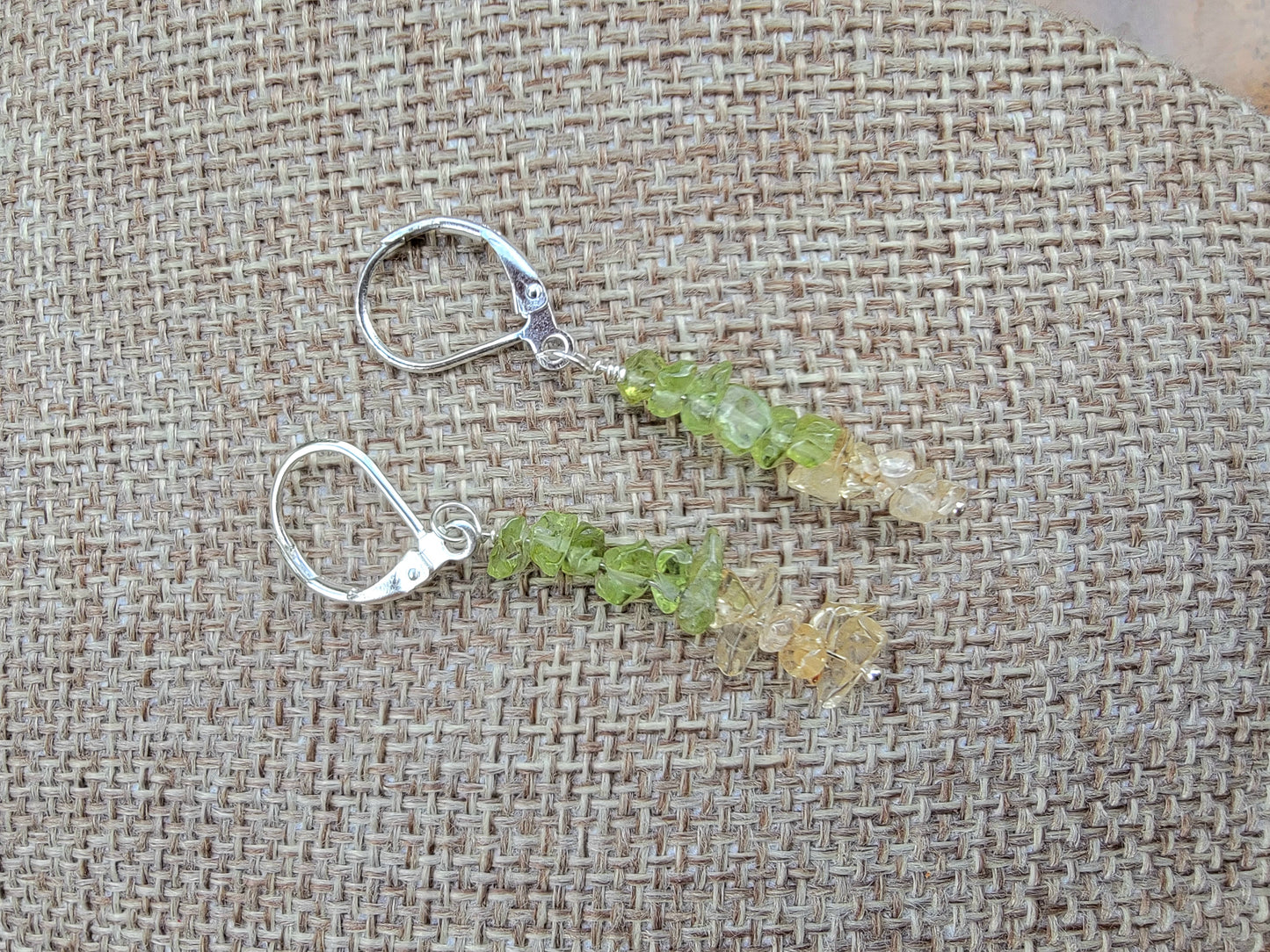 Minimalist Bar Earrings Peridot Citrine Gemstone Drop Dangle Boho Crystal Jewelry Sterling Silver Handmade