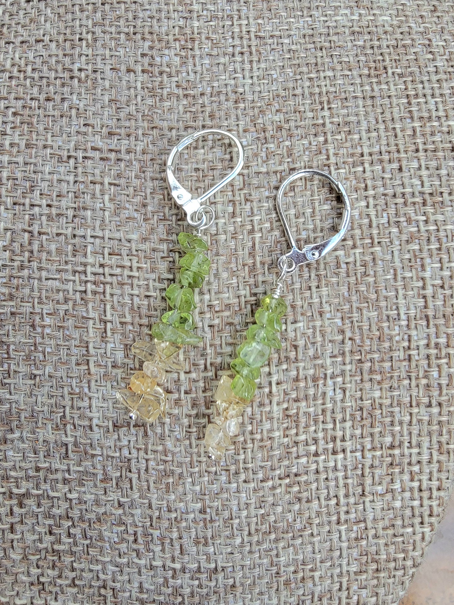 Minimalist Bar Earrings Peridot Citrine Gemstone Drop Dangle Boho Crystal Jewelry Sterling Silver Handmade