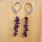 Minimalist Bar Earrings Garnet Gemstone Crystal Drop Dangle Boho Jewelry Sterling Silver Handmade