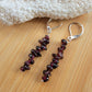 Minimalist Bar Earrings Garnet Gemstone Crystal Drop Dangle Boho Jewelry Sterling Silver Handmade