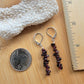 Minimalist Bar Earrings Garnet Gemstone Crystal Drop Dangle Boho Jewelry Sterling Silver Handmade