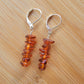 Minimalist Bar Earrings Amber Gemstone Crystal Drop Dangle Boho Jewelry Sterling Silver Handmade