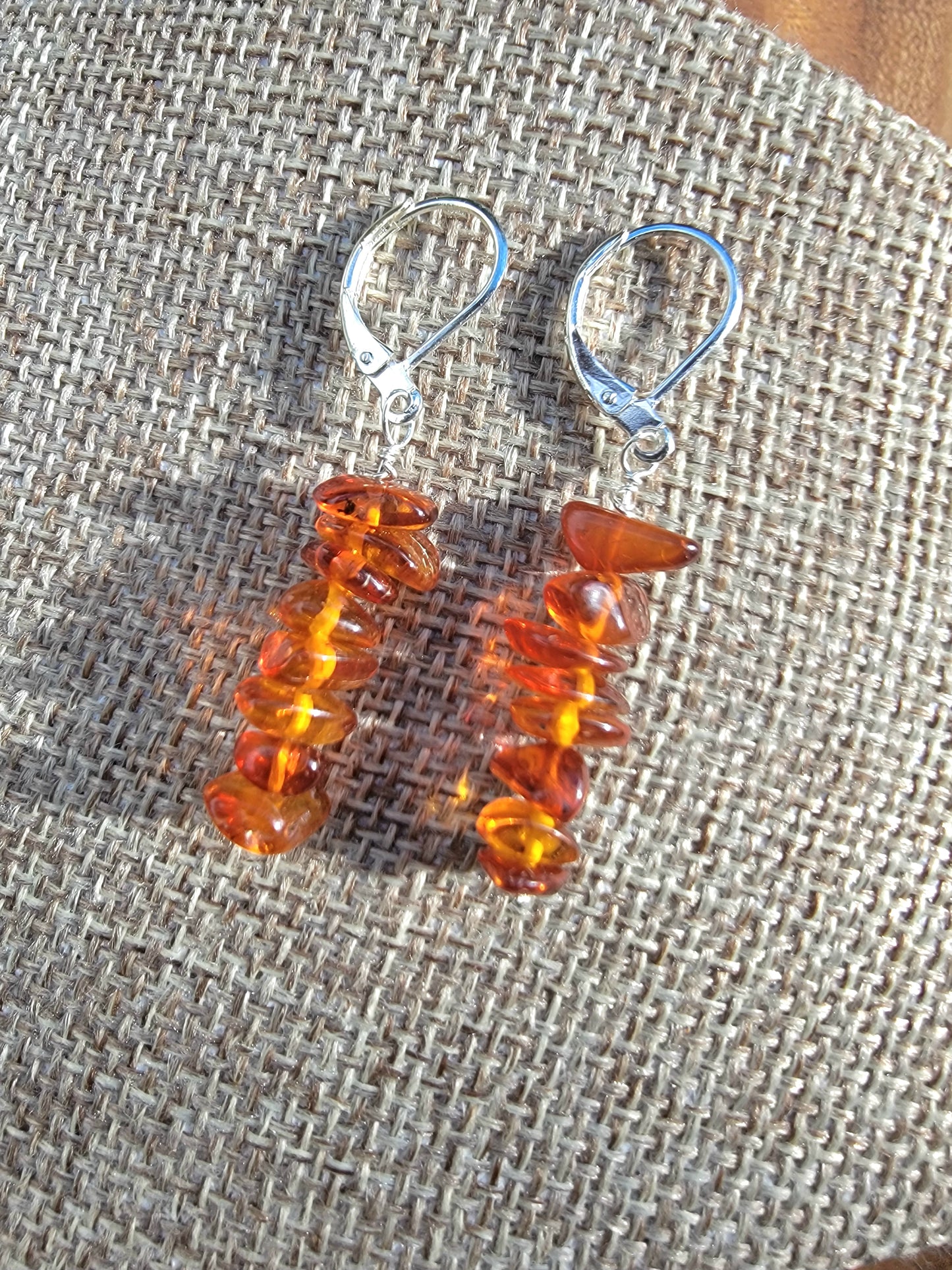 Minimalist Bar Earrings Amber Gemstone Crystal Drop Dangle Boho Jewelry Sterling Silver Handmade