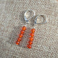 Minimalist Bar Earrings Red Carnelian Crystal Gemstone Drop Dangle Boho Jewelry Sterling Silver Handmade