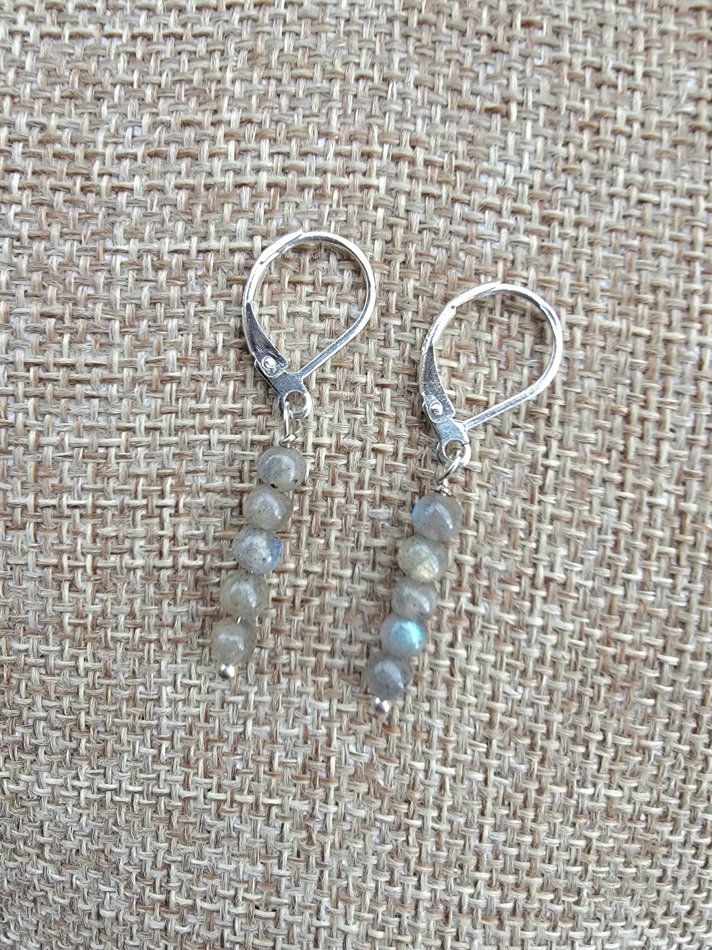 Minimalist Bar Earrings Labradorite Crystal Gemstone Drop Dangle Boho Jewelry Sterling Silver Handmade