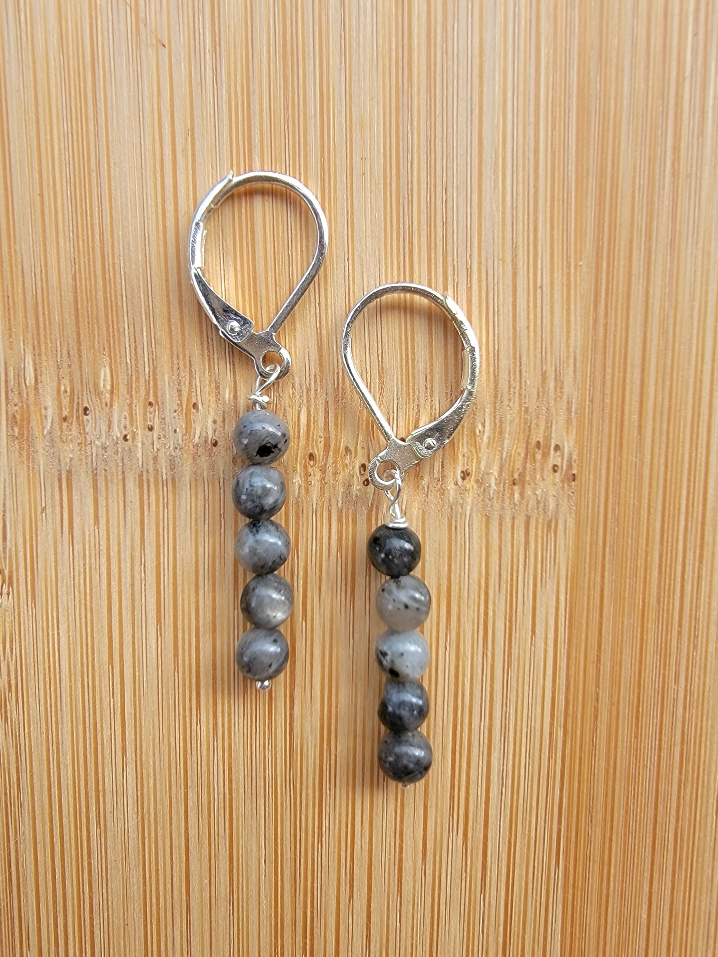 Minimalist Bar Earrings Gemstone Labradorite Crystal Drop Dangle Boho Jewelry Sterling Silver Handmade