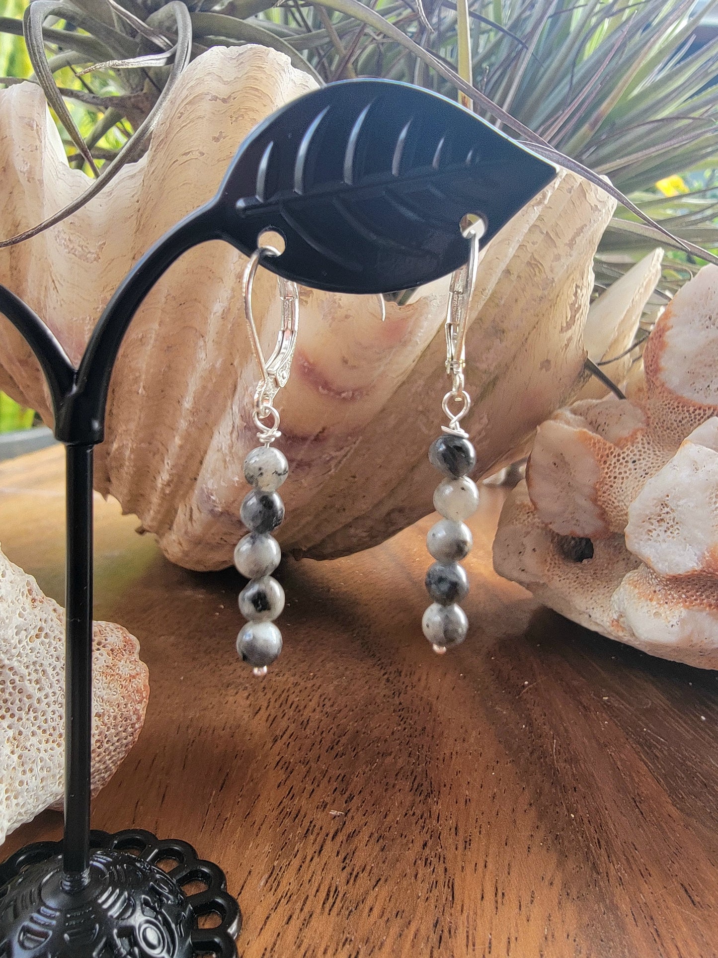 Minimalist Bar Earrings Gemstone Labradorite Crystal Drop Dangle Boho Jewelry Sterling Silver Handmade