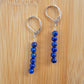 Minimalist Bar Earrings Lapus Lazuli Crystal Gemstone Drop Dangle Boho Jewelry Sterling Silver Handmade