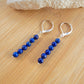 Minimalist Bar Earrings Lapus Lazuli Crystal Gemstone Drop Dangle Boho Jewelry Sterling Silver Handmade