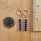 Minimalist Bar Earrings Lapus Lazuli Crystal Gemstone Drop Dangle Boho Jewelry Sterling Silver Handmade