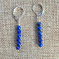 Minimalist Bar Earrings Lapus Lazuli Crystal Gemstone Drop Dangle Boho Jewelry Sterling Silver Handmade