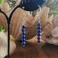 Minimalist Bar Earrings Lapus Lazuli Crystal Gemstone Drop Dangle Boho Jewelry Sterling Silver Handmade