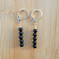 Minimalist Bar Earrings Black Onyx Gemstone Drop Dangle Boho Jewelry Sterling Silver Handmade