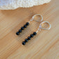 Minimalist Bar Earrings Black Onyx Gemstone Drop Dangle Boho Jewelry Sterling Silver Handmade