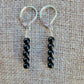 Minimalist Bar Earrings Black Onyx Gemstone Drop Dangle Boho Jewelry Sterling Silver Handmade