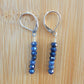 Minimalist Bar Earrings Blue Sapphire Crystal Gemstone Drop Dangle Boho Jewelry Sterling Silver Handmade