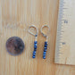 Minimalist Bar Earrings Blue Sapphire Crystal Gemstone Drop Dangle Boho Jewelry Sterling Silver Handmade